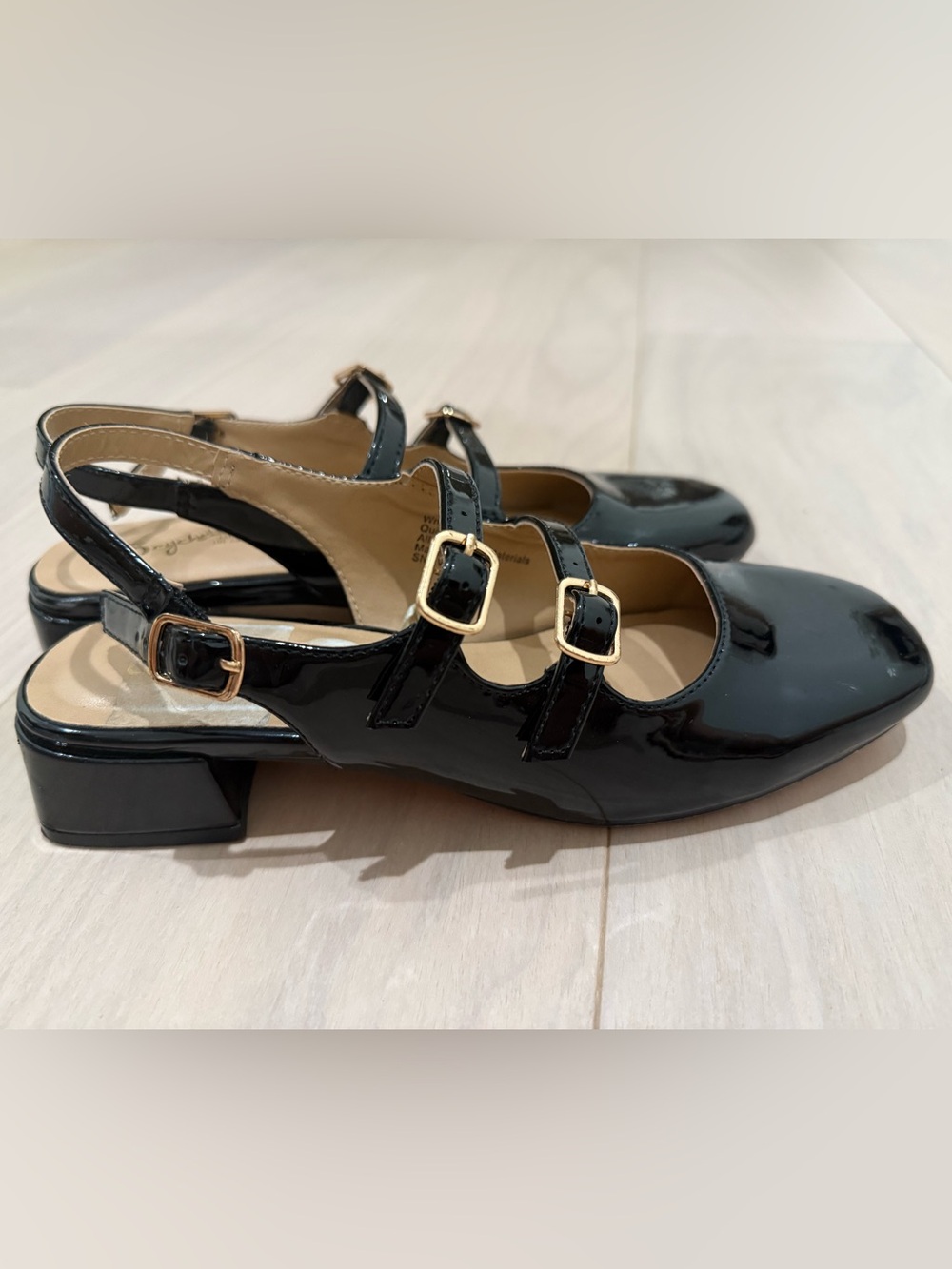 Seychelles Quinn Black Patent Mary Jane Block Heels Women’s 5.5